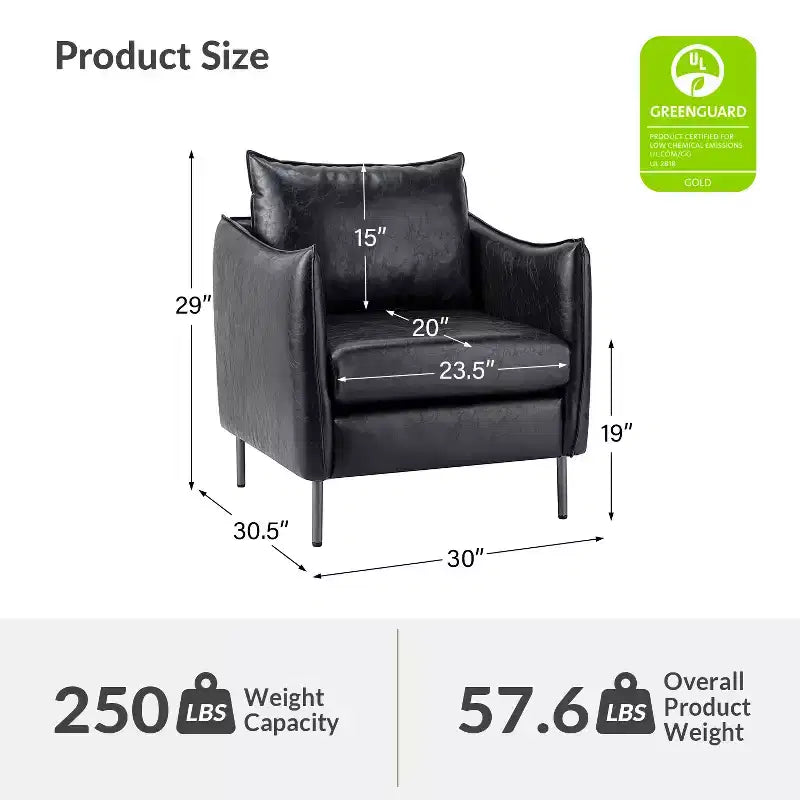 Set di 2 Poltrone Felix in Pelle Vegana con Gambe in Metallo – Sedie d'Accento Moderne per Soggiorno