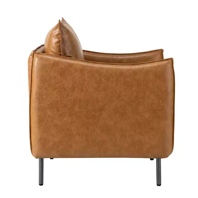 Set di 2 Poltrone Felix in Pelle Vegana con Gambe in Metallo – Sedie d'Accento Moderne per Soggiorno