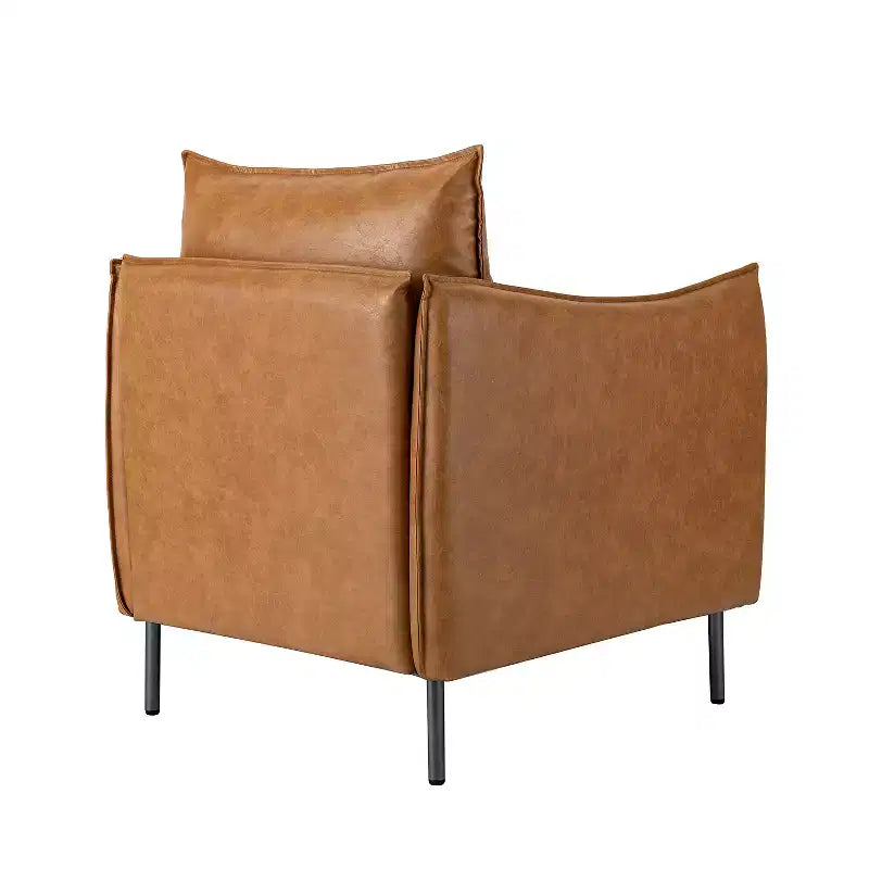Set di 2 Poltrone Felix in Pelle Vegana con Gambe in Metallo – Sedie d'Accento Moderne per Soggiorno