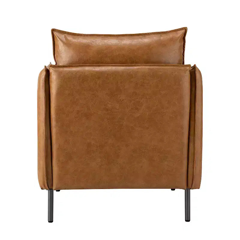 Set di 2 Poltrone Felix in Pelle Vegana con Gambe in Metallo – Sedie d'Accento Moderne per Soggiorno