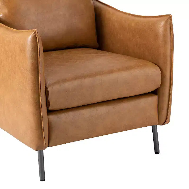 Set di 2 Poltrone Felix in Pelle Vegana con Gambe in Metallo – Sedie d'Accento Moderne per Soggiorno