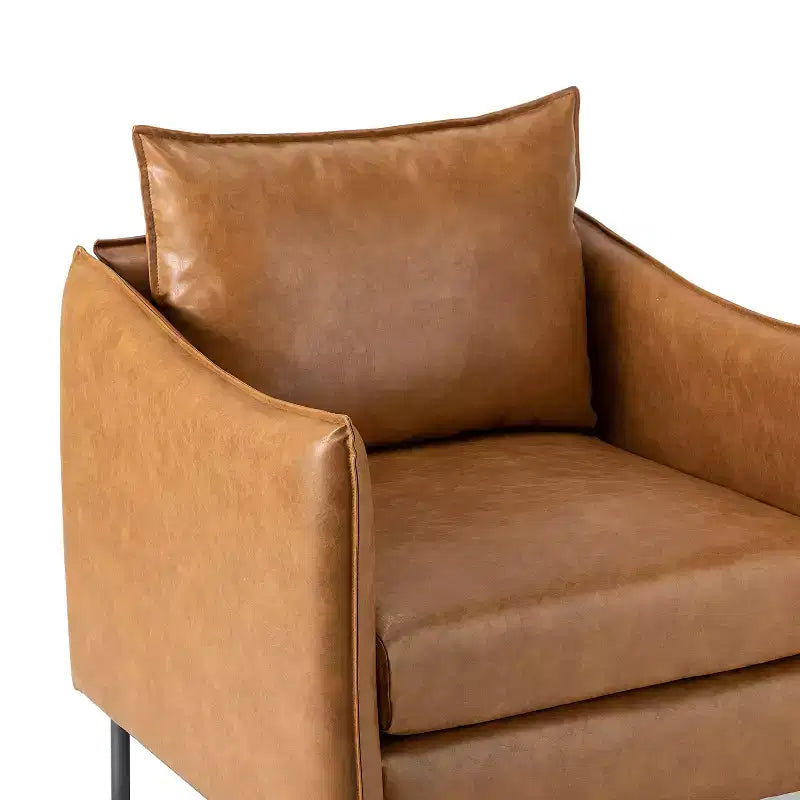 Set di 2 Poltrone Felix in Pelle Vegana con Gambe in Metallo – Sedie d'Accento Moderne per Soggiorno