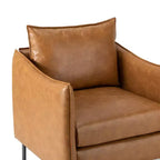 Set di 2 Poltrone Felix in Pelle Vegana con Gambe in Metallo – Sedie d'Accento Moderne per Soggiorno