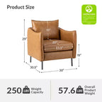 Set di 2 Poltrone Felix in Pelle Vegana con Gambe in Metallo – Sedie d'Accento Moderne per Soggiorno