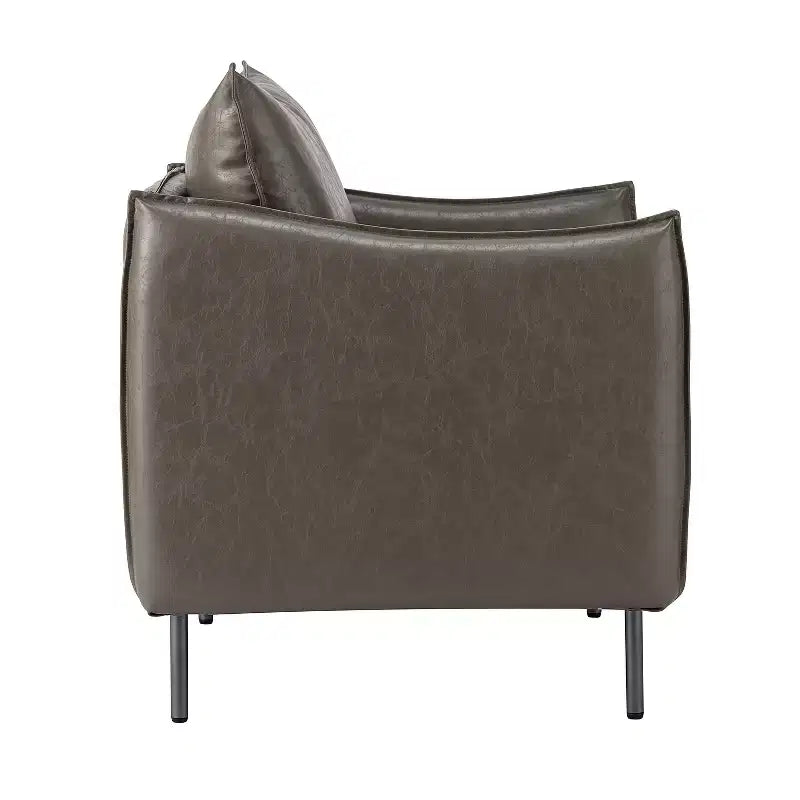 Set di 2 Poltrone Felix in Pelle Vegana con Gambe in Metallo – Sedie d'Accento Moderne per Soggiorno