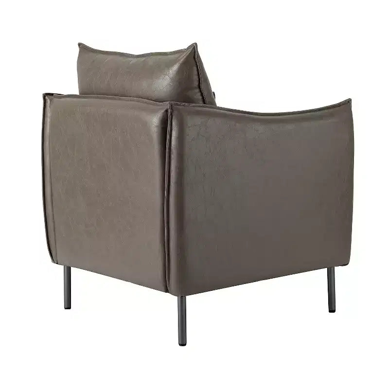 Set di 2 Poltrone Felix in Pelle Vegana con Gambe in Metallo – Sedie d'Accento Moderne per Soggiorno