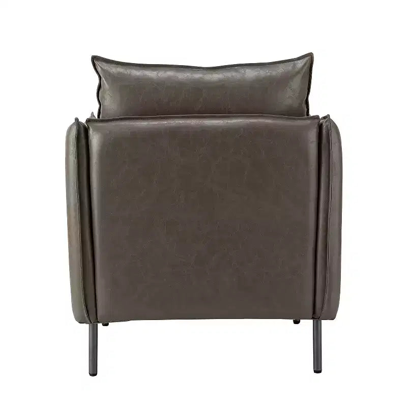 Set di 2 Poltrone Felix in Pelle Vegana con Gambe in Metallo – Sedie d'Accento Moderne per Soggiorno