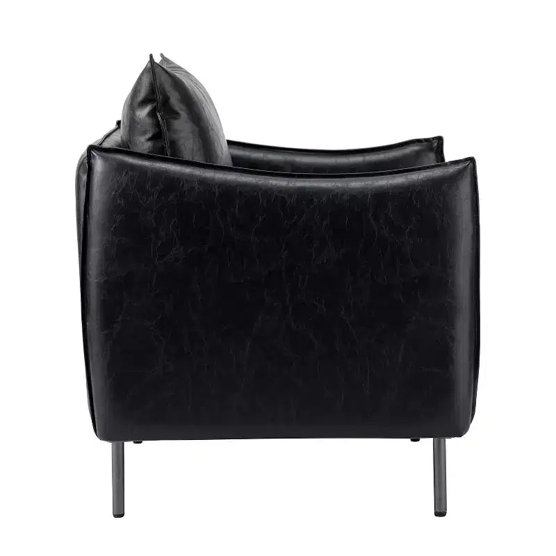 Set di 2 Poltrone Felix in Pelle Vegana con Gambe in Metallo – Sedie d'Accento Moderne per Soggiorno
