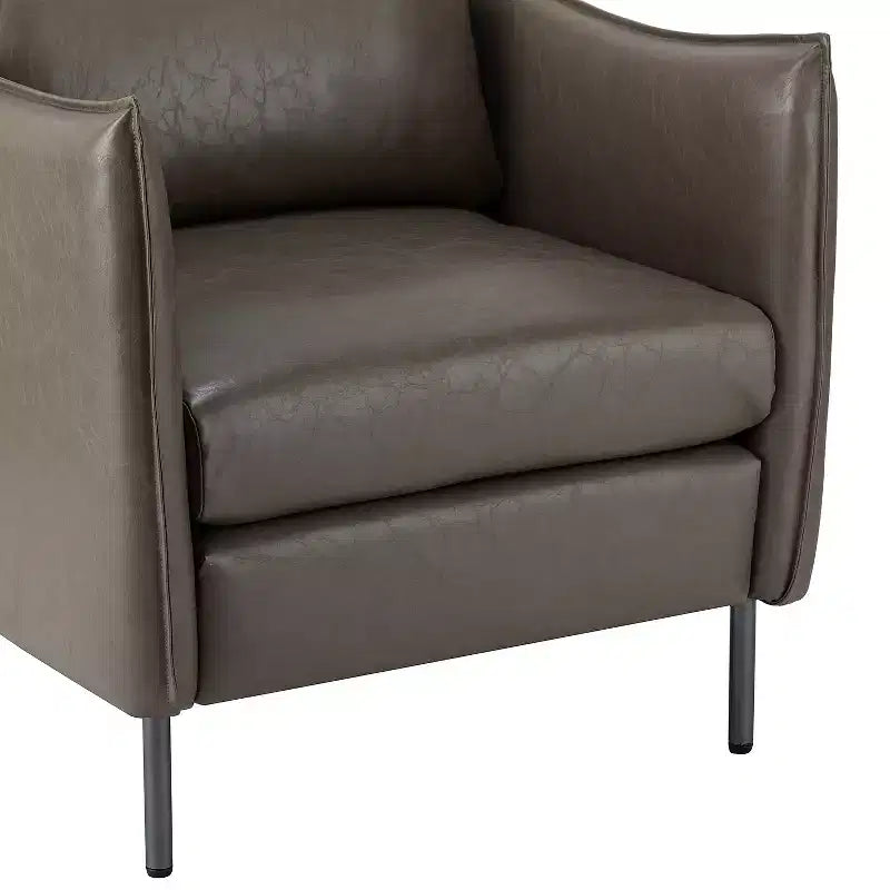 Set di 2 Poltrone Felix in Pelle Vegana con Gambe in Metallo – Sedie d'Accento Moderne per Soggiorno