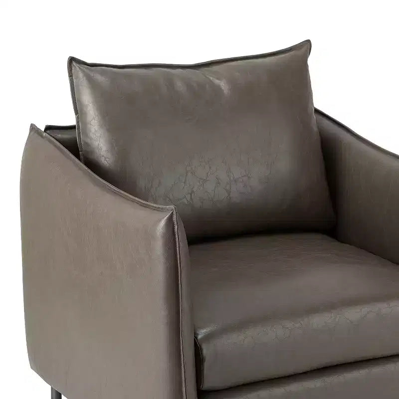 Set di 2 Poltrone Felix in Pelle Vegana con Gambe in Metallo – Sedie d'Accento Moderne per Soggiorno