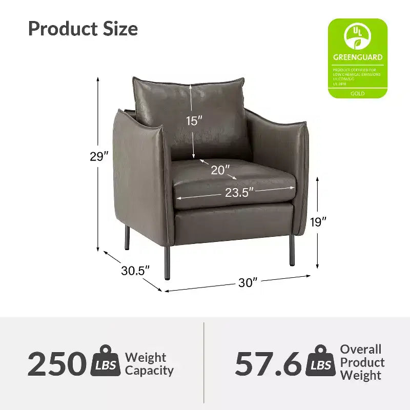 Set di 2 Poltrone Felix in Pelle Vegana con Gambe in Metallo – Sedie d'Accento Moderne per Soggiorno