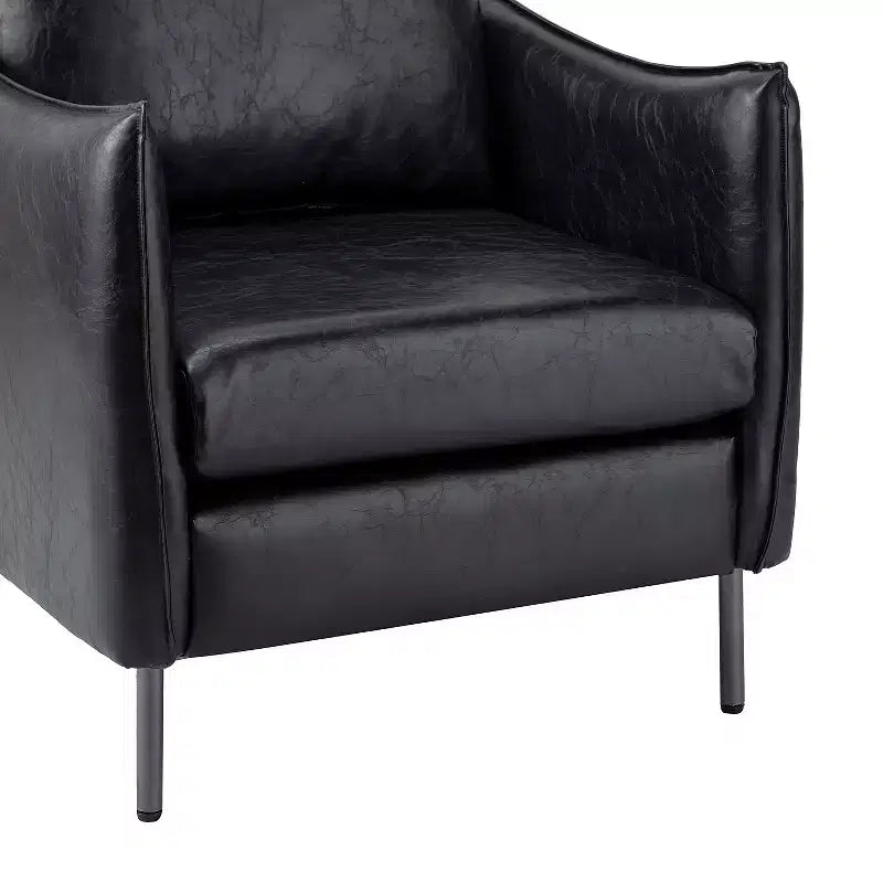 Set di 2 Poltrone Felix in Pelle Vegana con Gambe in Metallo – Sedie d'Accento Moderne per Soggiorno