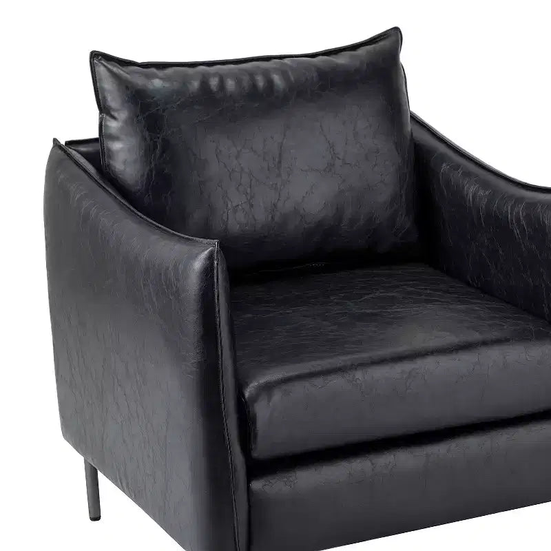 Set di 2 Poltrone Felix in Pelle Vegana con Gambe in Metallo – Sedie d'Accento Moderne per Soggiorno