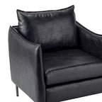 Set di 2 Poltrone Felix in Pelle Vegana con Gambe in Metallo – Sedie d'Accento Moderne per Soggiorno
