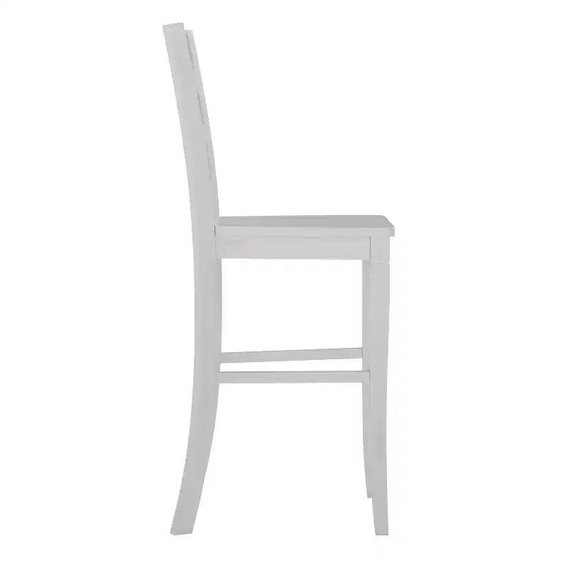 Set di 2 Sgabelli da Bar Classici con Schienale a Scala e Sedile in Legno Massello – Qualità Commerciale