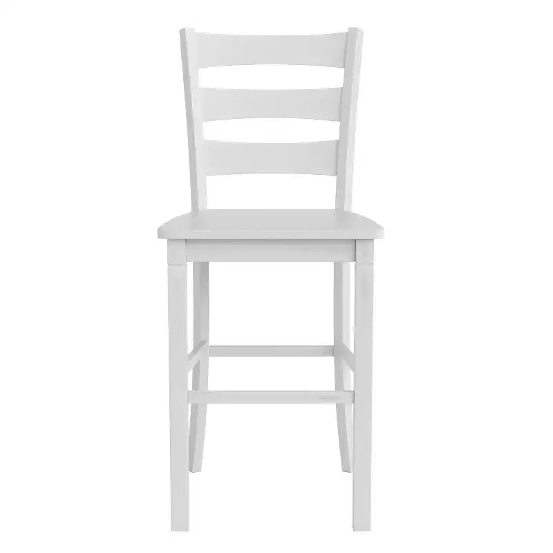Set di 2 Sgabelli da Bar Classici con Schienale a Scala e Sedile in Legno Massello – Qualità Commerciale