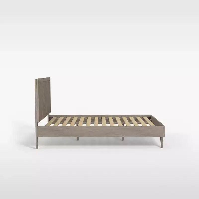 Struttura letto a piattaforma in legno con testiera a spina di pesce – Letto moderno in legno massello per camera da letto